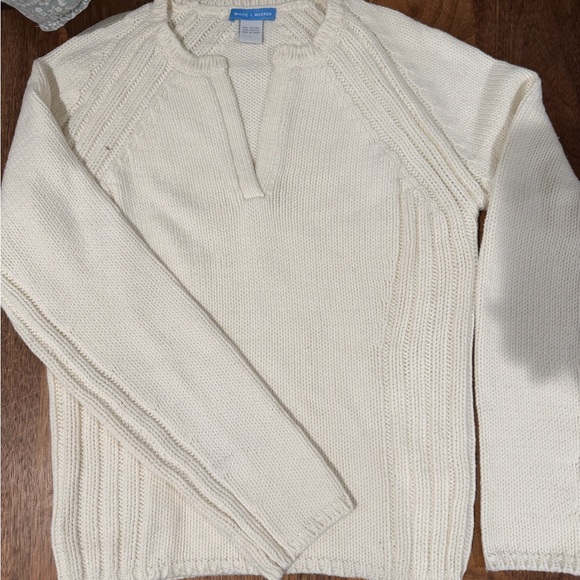White + Warren Sweaters - White + Warren Men's Ivory Crewneck Sweater